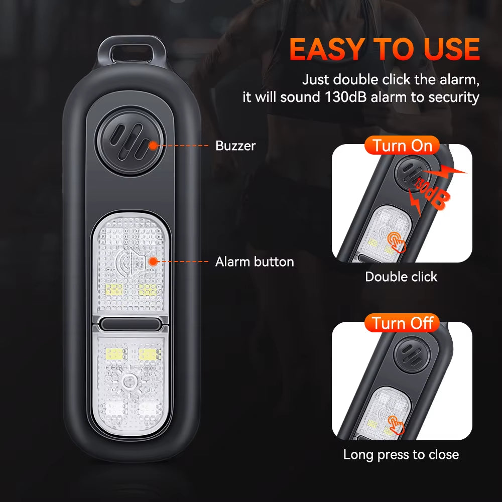 130 Db Loud Keychain Alarm Self Defense Alarm for Girl Women Security Protect Alarm SOS Emergency Safety Alert Device