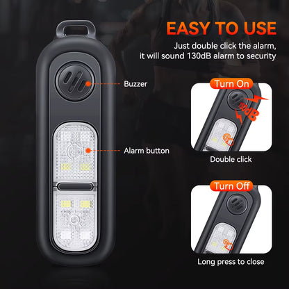 130 Db Loud Keychain Alarm Self Defense Alarm for Girl Women Security Protect Alarm SOS Emergency Safety Alert Device